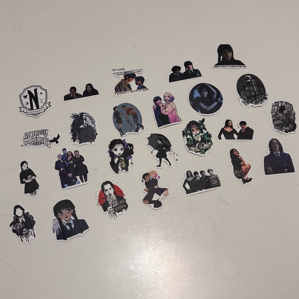 ⏰ ‼️ 🚨 🌴 Bundle of Wednesday Addams Stickers
